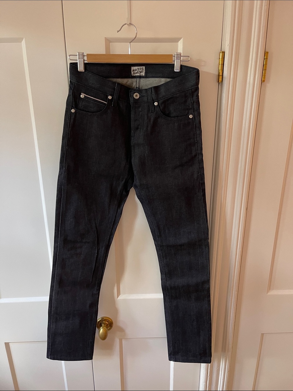 Naked & Famous Denim Slim Straight Jeans in Indigo Broken Twill Selvage